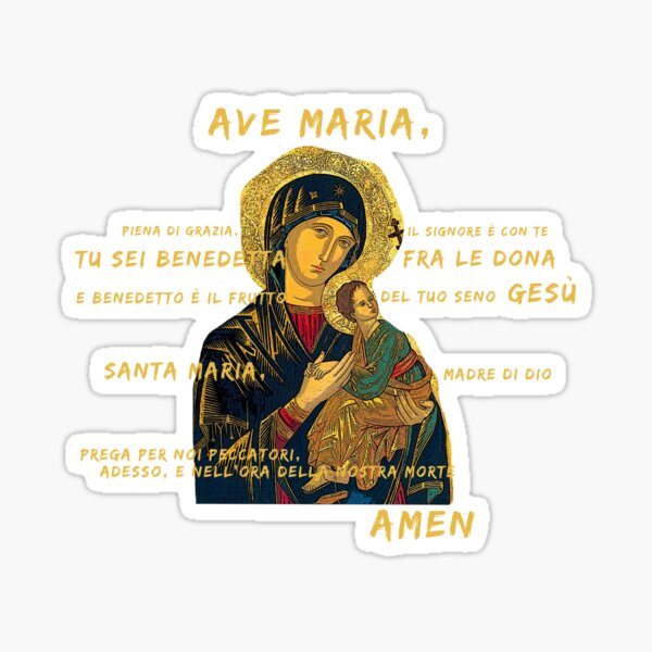 Item preview, Ave Maria Virgen Mary Santa Gold Preghiera Pray - Italian designed and sold by Bebichic.