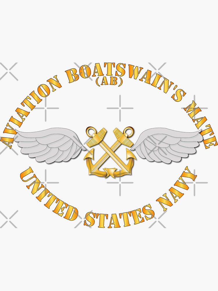 "Navy Rate Aviation Boatswain's Mate Gold Anchor w Txt" Sticker