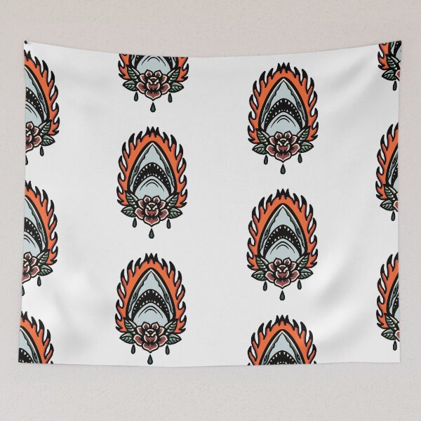 Item preview, Flaming Shark designed and sold by WorldPrintTees.