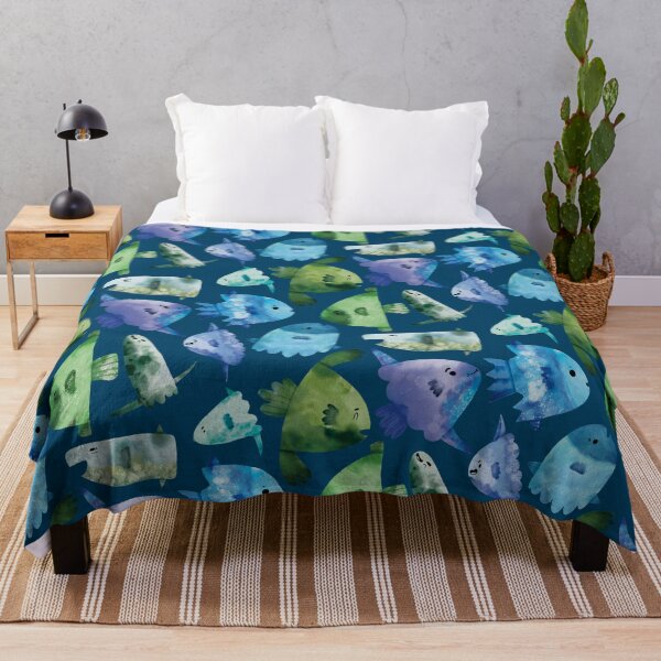 Item preview, Cute a Blue and Green Watercolor Mola Mola Sunfish designed and sold by TheRainbowRoom.