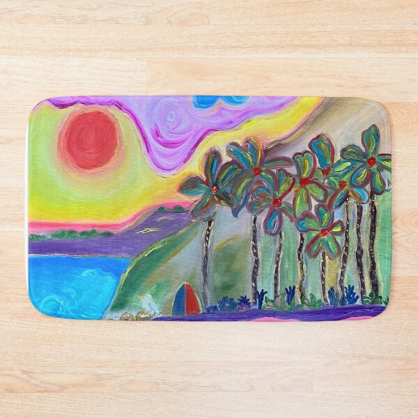 Item preview, San Pedro California Royal Palms Beach, Beach Painting designed and sold by concettaellis.