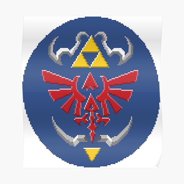 Pixel Hylian Crest Sticker Poster