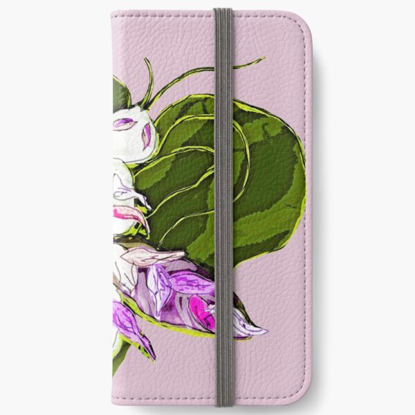 Cute alien insect -  green on pink iPhone Wallet