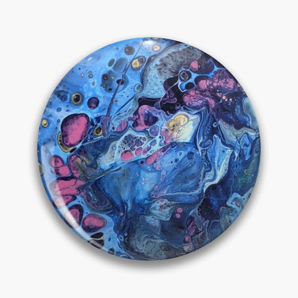 Item preview, Vibrant Ocean Blue Wave Abstract Acrylic Pour Art  designed and sold by snowpinecone.