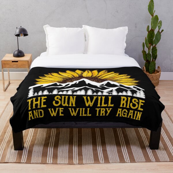 Item preview, The Sun Will Rise And We Will Try Again - Sunflower on Mountain  designed and sold by bestluck90.