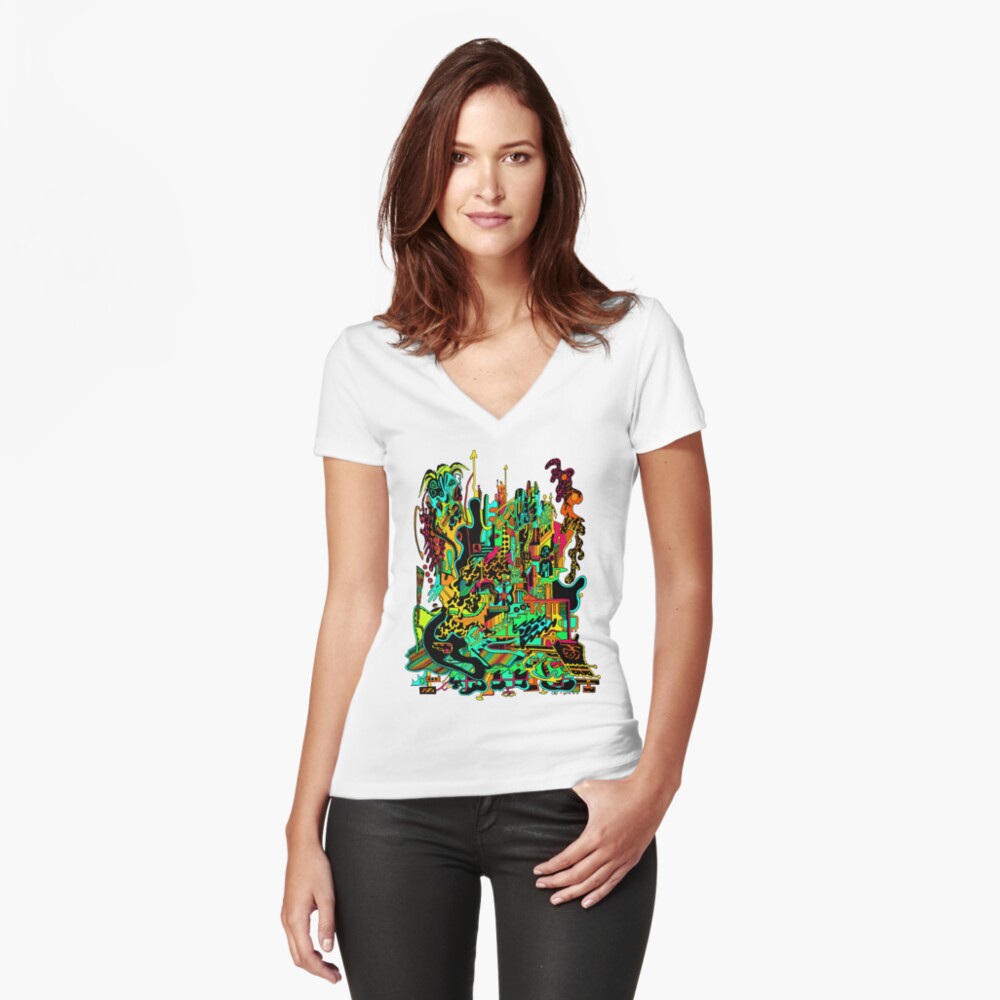Item preview, Fitted V-Neck T-Shirt designed and sold by EckerRobertsArt.
