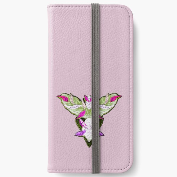 Cute alien bird - green on pink iPhone Wallet