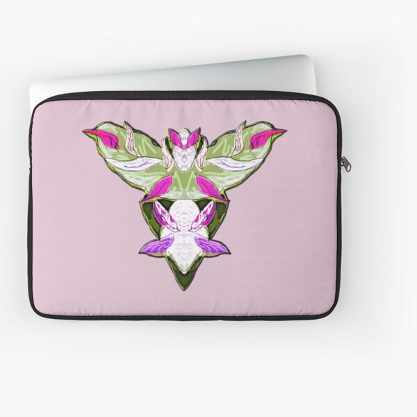 Cute alien bird - green on pink Laptop Sleeve