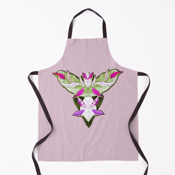 Cute alien bird - green on pink Apron