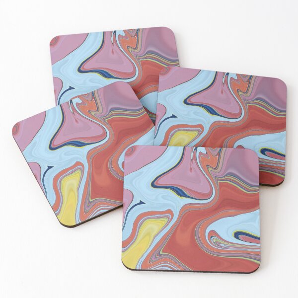 Item preview, Flower Power Hippie era abstract in orange, blue and pink designed and sold by Susanna Schorr.