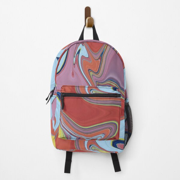 Item preview, Flower Power Hippie era abstract in orange, blue and pink designed and sold by Susanna Schorr.