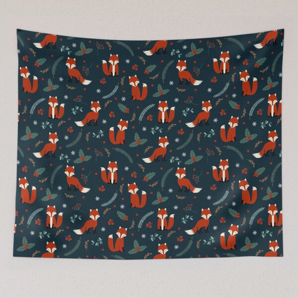 Item preview, Christmas Winter Fox and Holly designed and sold by jannta.