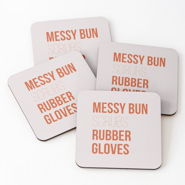 Item preview, Messy bun scrubs rubber gloves designed and sold by Masmalinncheek.