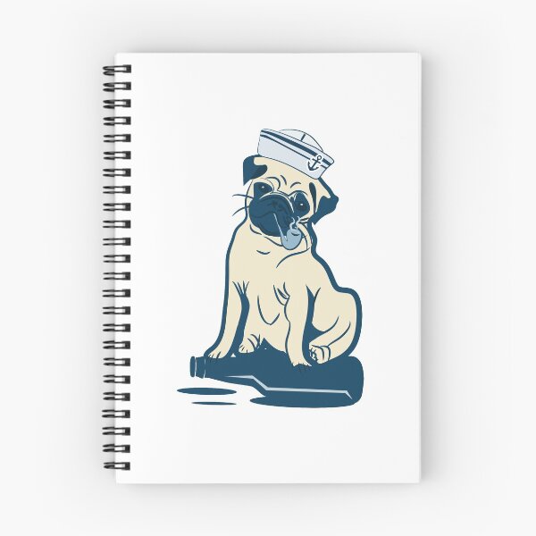Item preview, funny drunken pug t-shirt | funny drunk pug in sailor hat  designed and sold by KARTICK DUTTA.