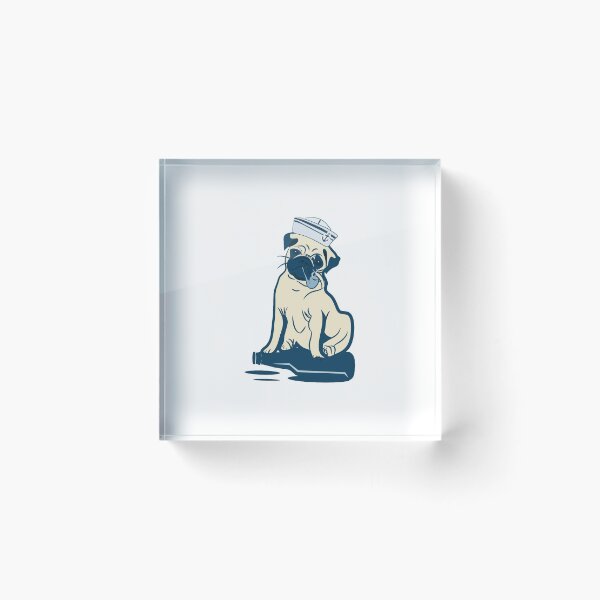 Item preview, funny drunken pug t-shirt | funny drunk pug in sailor hat  designed and sold by KARTICK DUTTA.
