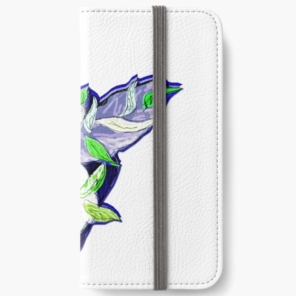 Cute alien birds - on dark blue iPhone Wallet