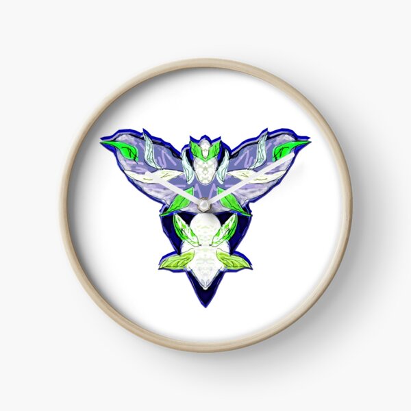 Cute alien birds - on dark blue Clock