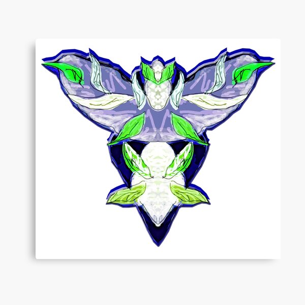 Cute alien birds - on dark blue Canvas Print