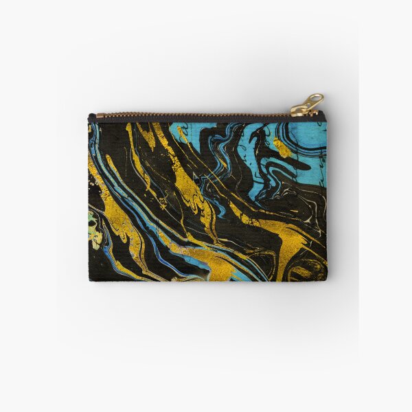 Item preview,  Marbling in  black , blue and gold  designed and sold by Sue Zipkin.