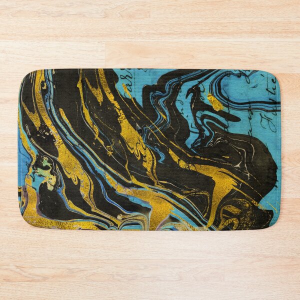 Item preview,  Marbling in  black , blue and gold  designed and sold by Sue Zipkin.