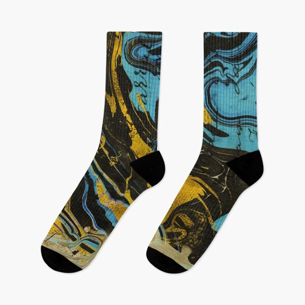 Item preview,  Marbling in  black , blue and gold  designed and sold by Sue Zipkin.