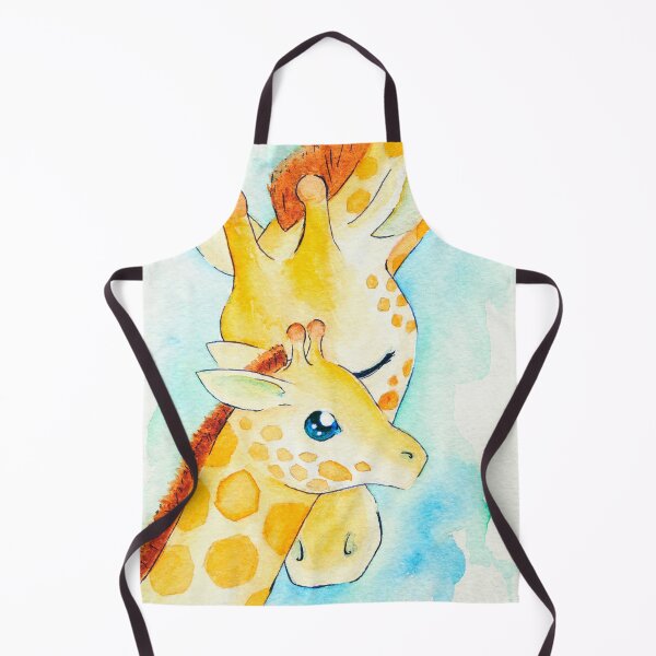 Item preview, Giraffe Mother and Baby Watercolor designed and sold by DorkyDinoGifts.
