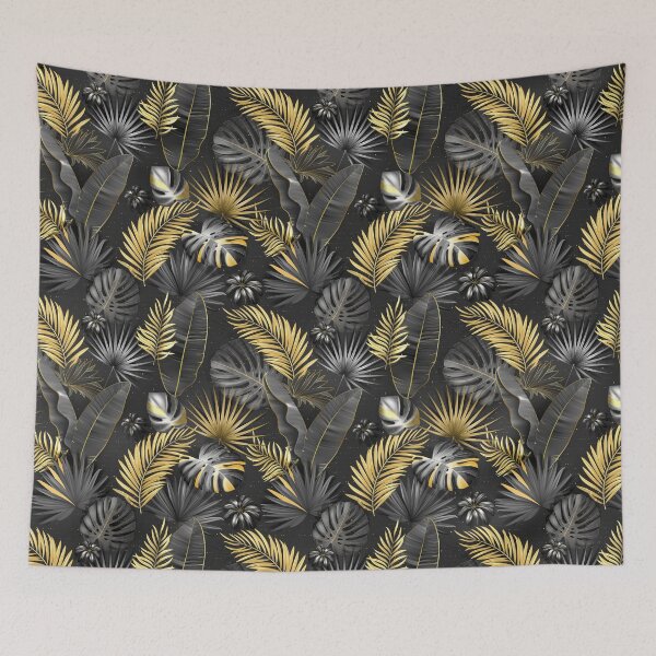 Item preview, Gold + Black Tropical Leaves, Ferns, Florals Modern Classy Decor Design designed and sold by EscapistDecor.