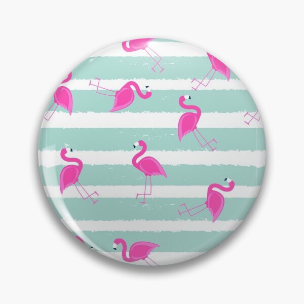 Item preview, Flamingo with blue stripe line pattern designed and sold by ShawnDzign.
