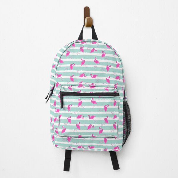 Item preview, Flamingo with blue stripe line pattern designed and sold by ShawnDzign.