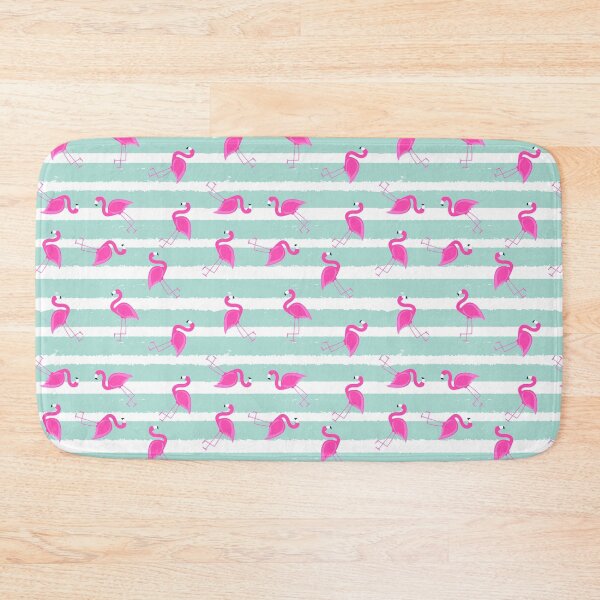 Item preview, Flamingo with blue stripe line pattern designed and sold by ShawnDzign.