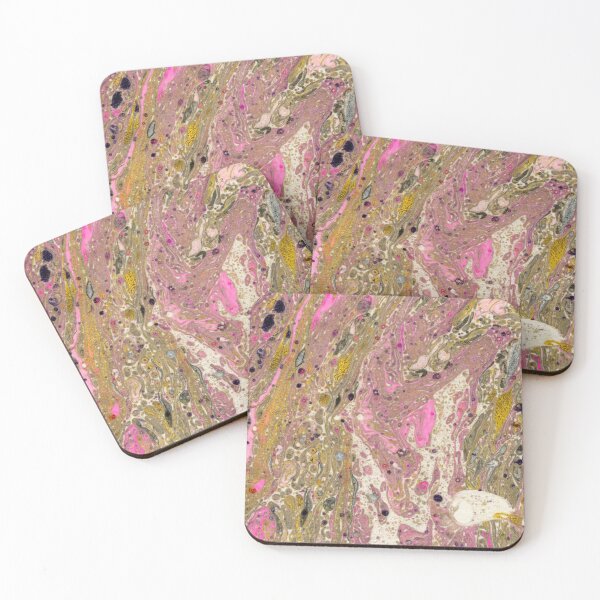 Item preview, marbling with,  pink , rose gold,  black, and ivory  designed and sold by Sue Zipkin.