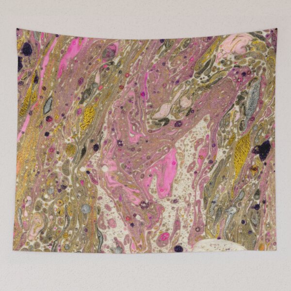 Item preview, marbling with,  pink , rose gold,  black, and ivory  designed and sold by Sue Zipkin.
