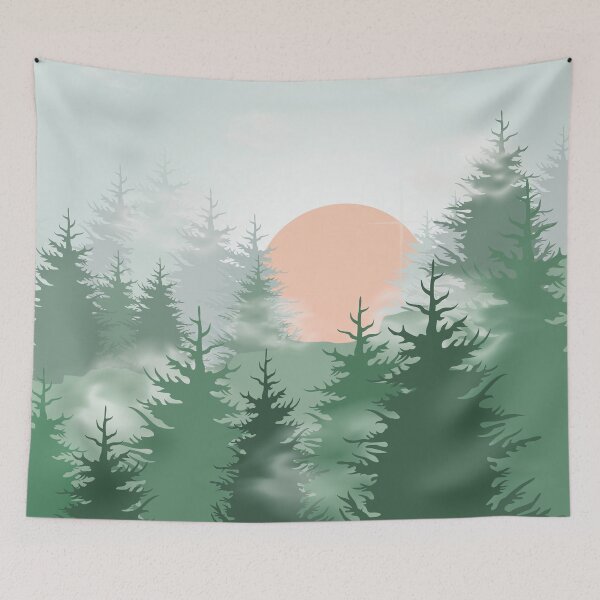 Item preview, Moon over Pine forest  designed and sold by TraveliteDesign.