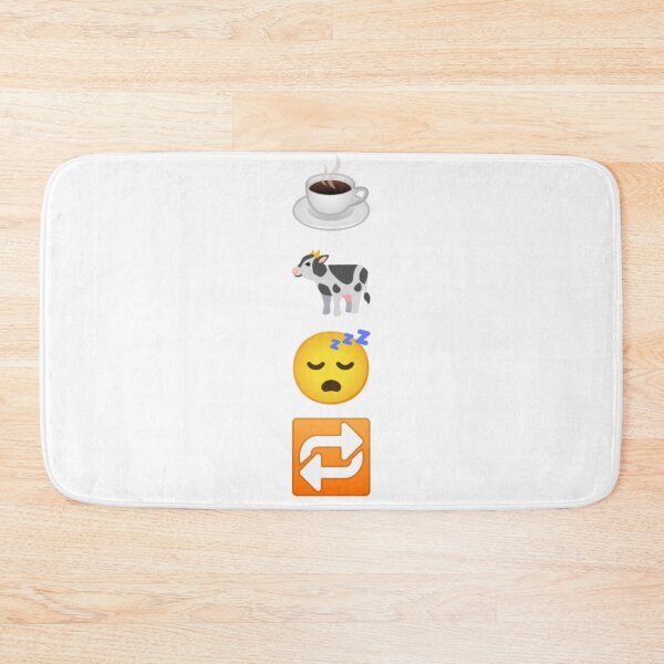 Item preview, Coffee, cows, sleep, repeat (coffee then cows) (emoji) designed and sold by bellatierra.