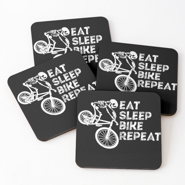 Item preview, Eat Sleep Bike Repeat Skeleton on Bike designed and sold by Mytoonsquad.