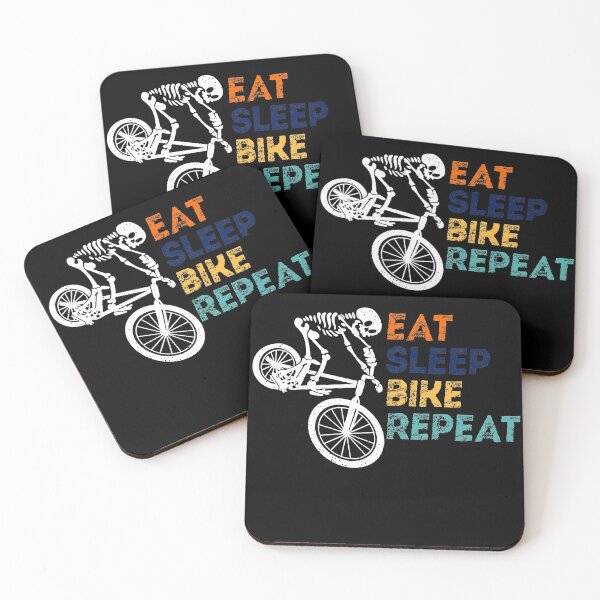 Item preview, Eat Sleep Bike Repeat Skeleton on Bike designed and sold by Mytoonsquad.