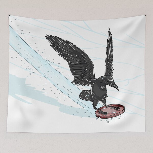 Item preview, A crow using some lid as a sled, based on actual events! designed and sold by MatthewJSimpson.