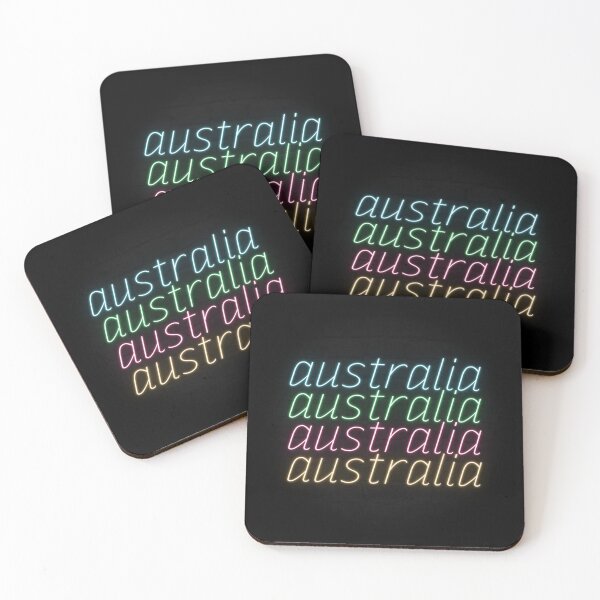 Item preview, Australia Neon Retrowave Multicolor Text designed and sold by dylanxh.