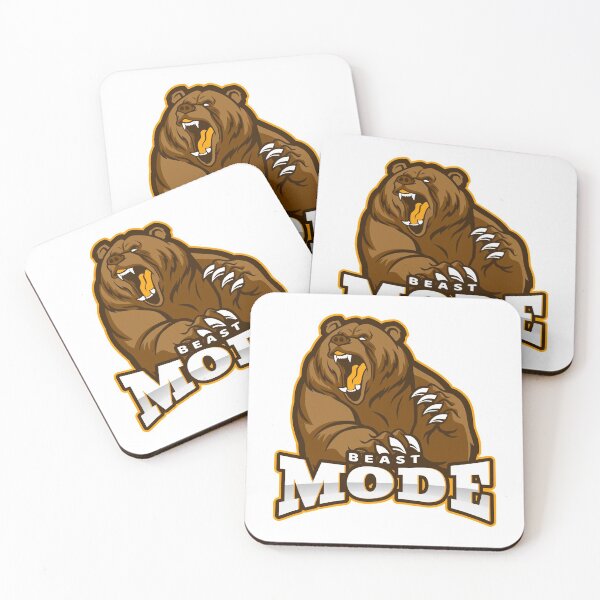Item preview, Beast Mode Bear White - Funny Gym designed and sold by GymWearDepot.