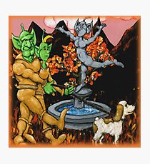 Martians Waling a Springer Spaniel Photographic Print