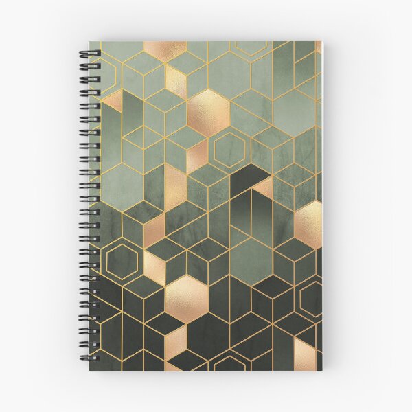 Item preview, Olive Green + Golden Hexagonal Modern Abstract Pattern designed and sold by EscapistDecor.