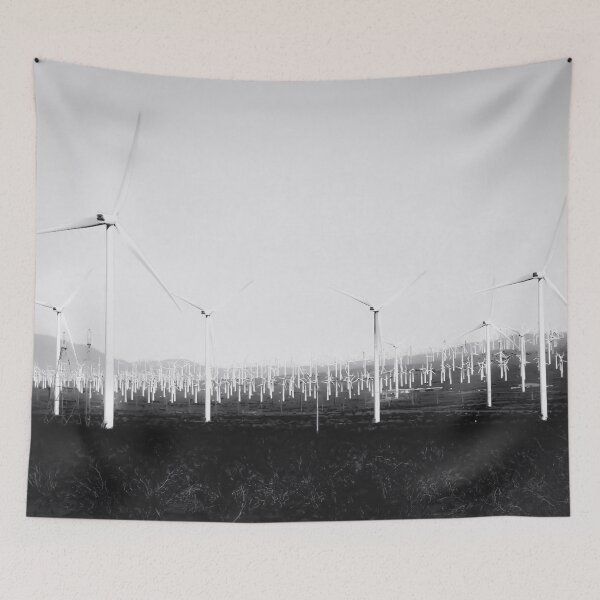 Item preview, wind turbine in California desert in black and white designed and sold by Mrvell.