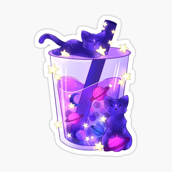 Kawaii Cat Bubble Tea Sticker by Me - Pixels