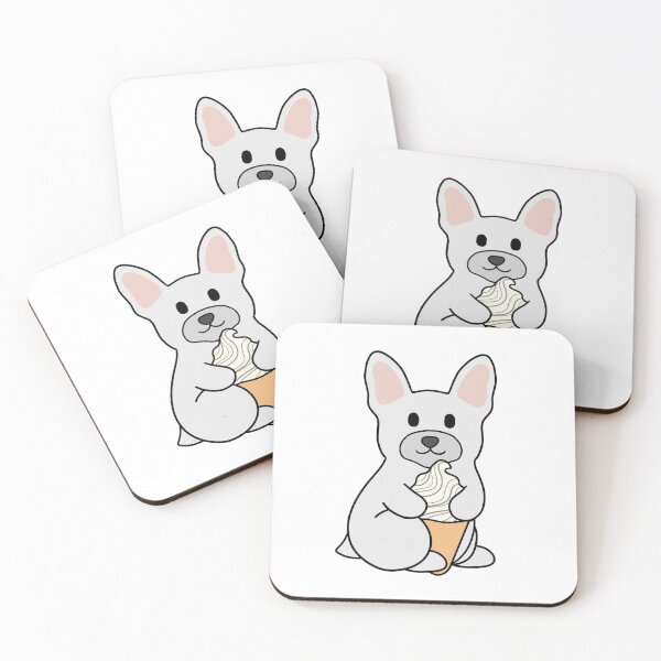 Item preview, White French Bulldog Ice Cream  designed and sold by BiscuitSnack.
