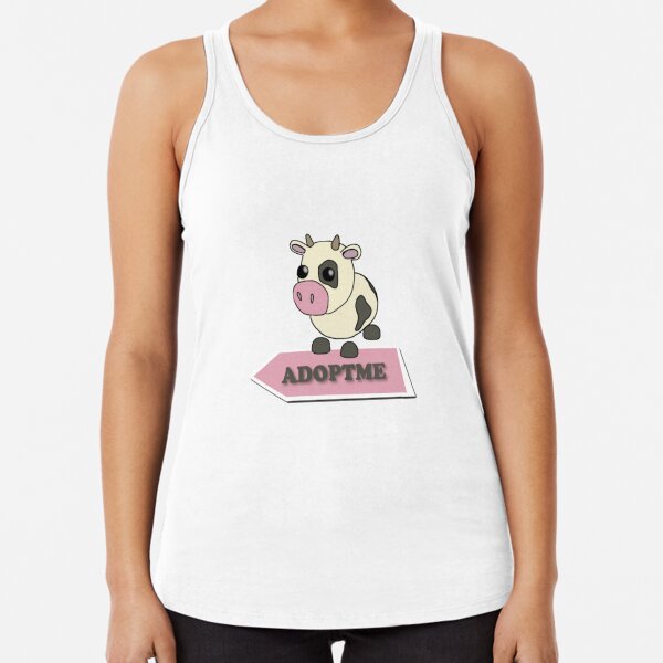 Cow Adopt Me Pet Roblox White Racerback Tank Top By Totkisha1 Redbubble - roblox black tank top