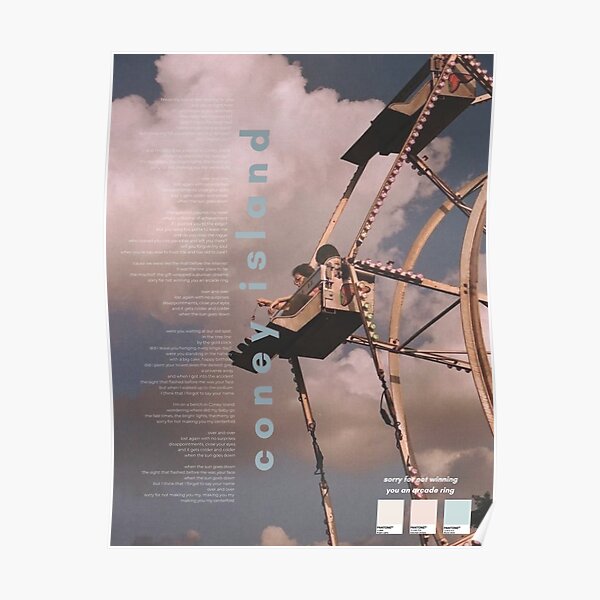 Affiche Taylor Swift de Coney Island - Album Evermore Poster