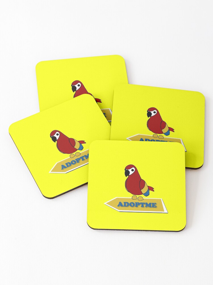 Parrot Adopt Me Roblox Yellow Coasters Set Of 4 By Totkisha1 Redbubble - roblox adopt me parrot