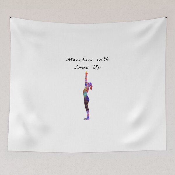 Item preview, Mountain With Arms Up  74 Watercolor yoga pose qu designed and sold by vividpixelusa.