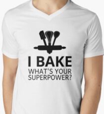 I Bake What's Your Superpower? Men's V-Neck T-Shirt