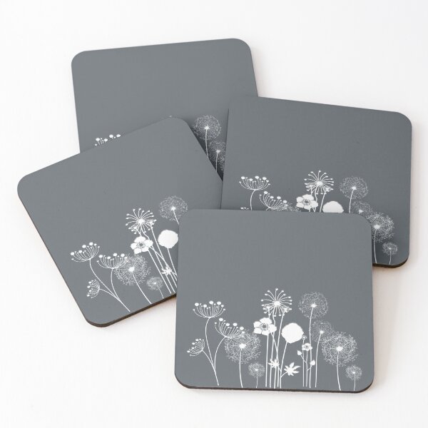 Item preview, White Wildflowers on a Charcoal Background designed and sold by squishyrainbow.